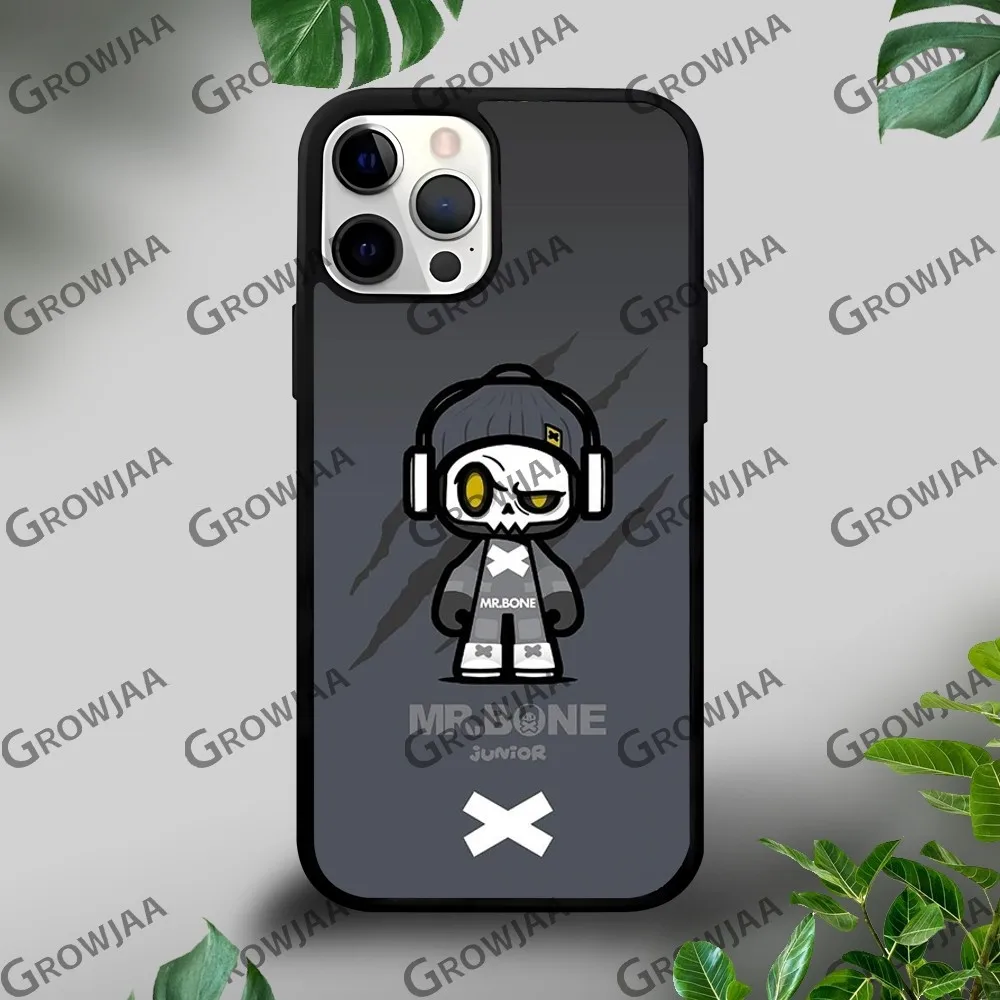 Мультяшный чехол Mr.Bone для телефона iPhone 16 15 14 13 12 11 Pro Xs Max Mini Plus Celulares Hard Funda