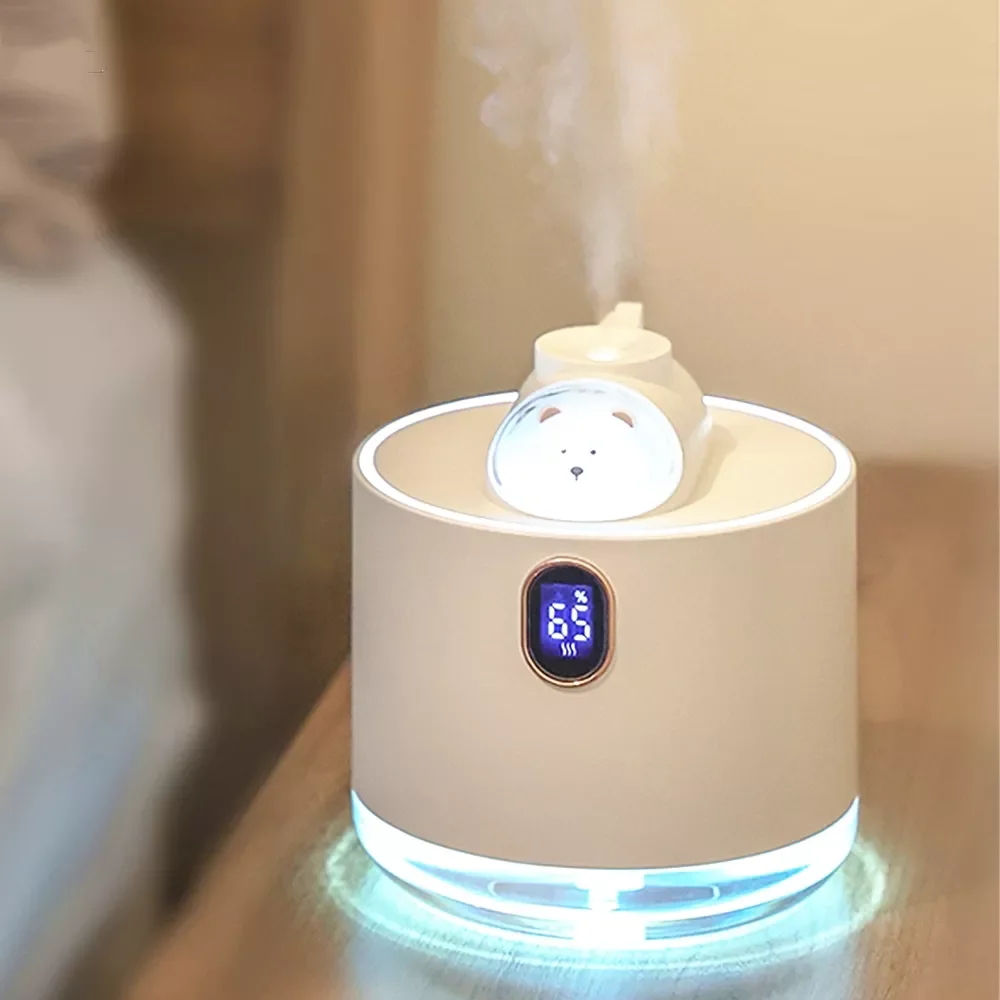 

Lovely Pet 500ML Air Humidifier 2000mAh Chargeable Mist Maker Fogger LED Light Humidificador for Home Ultrasonic Aroma Diffuser