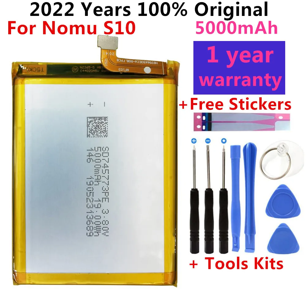 

100% Original High Quality New 5000mAh Replacement Battery for Nomu S10 Cell Phone Battery Batteries Bateria