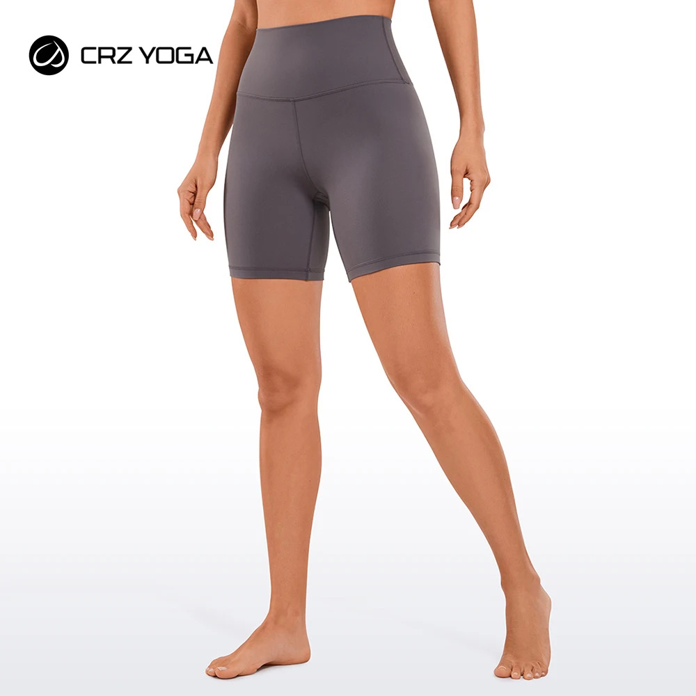 

CRZ YOGA CRZ YOGA Womens ButterLuxe Biker Shorts 6 Inches - High Waisted Workout Running Volleyball Athletic Spandex Yoga Shorts