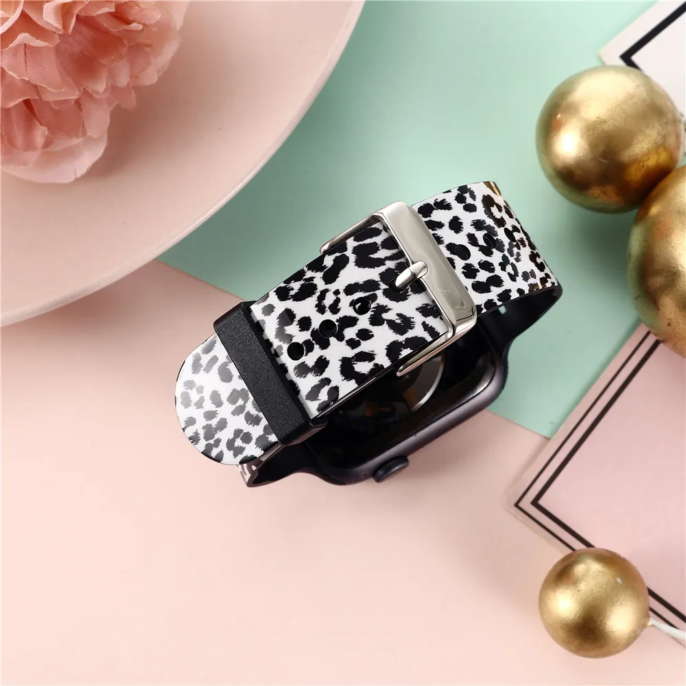 

Luxury tiger Brand Silicone Strap for Apple Watch Band 44 45 42 40 38 41 Bracelet IWatch Color Apple Watch 7 6 5 3