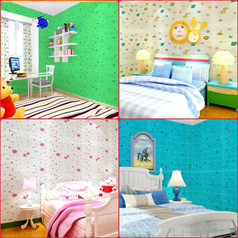 

3d-наклейка на стену с изображением животных, цветов, неба, облаков, детей