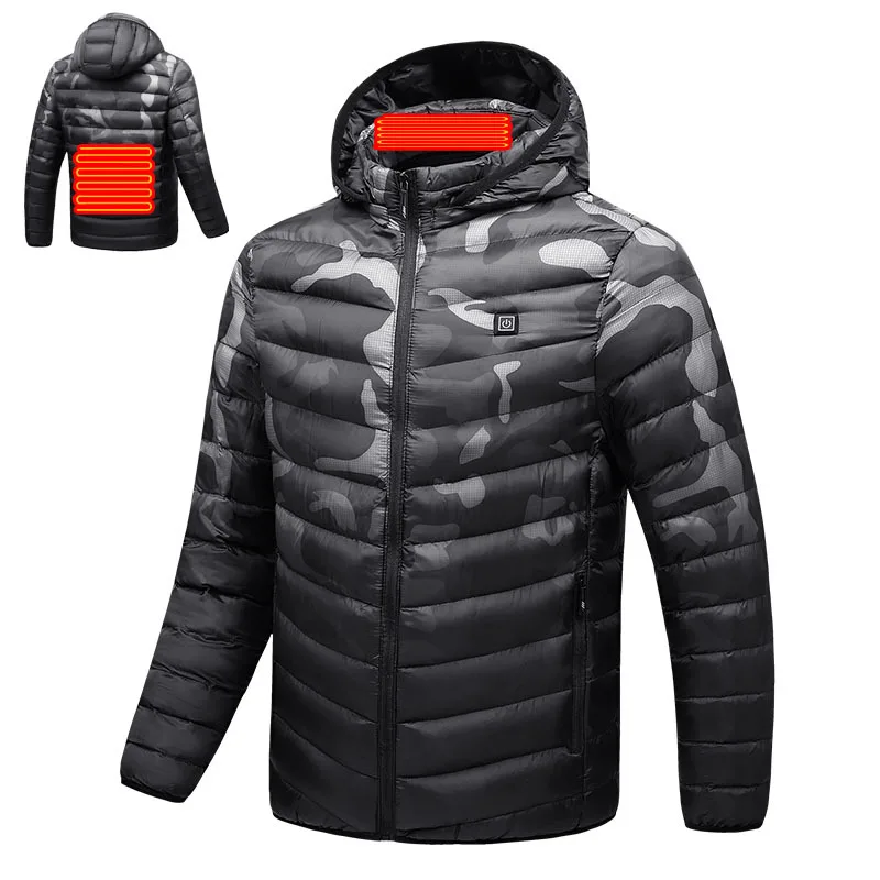Fashion Men Jacket Intelligent Fever USB Winter Outdoor Electric Heating Warm Sprots Thermal Coat Clothing Heatable Cotton