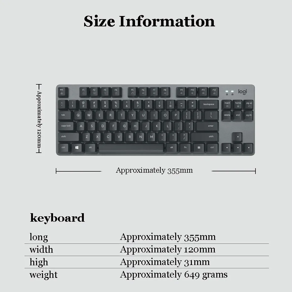 Logitech K835 Mechanical keyboard Wired Gaming Keyboard TKL 84-key floating keycap For Desktop Laptop PC Office Gamer Keyboard enlarge
