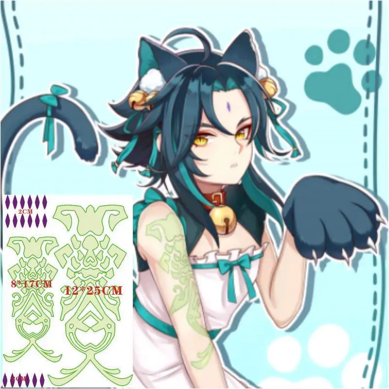 

Наклейки-татуировки Game Genshin ударные Xiao Yoimiya, Карнавальная татуировка на руку, комикс Con, водостойкие Временные татуировки из мультфильма