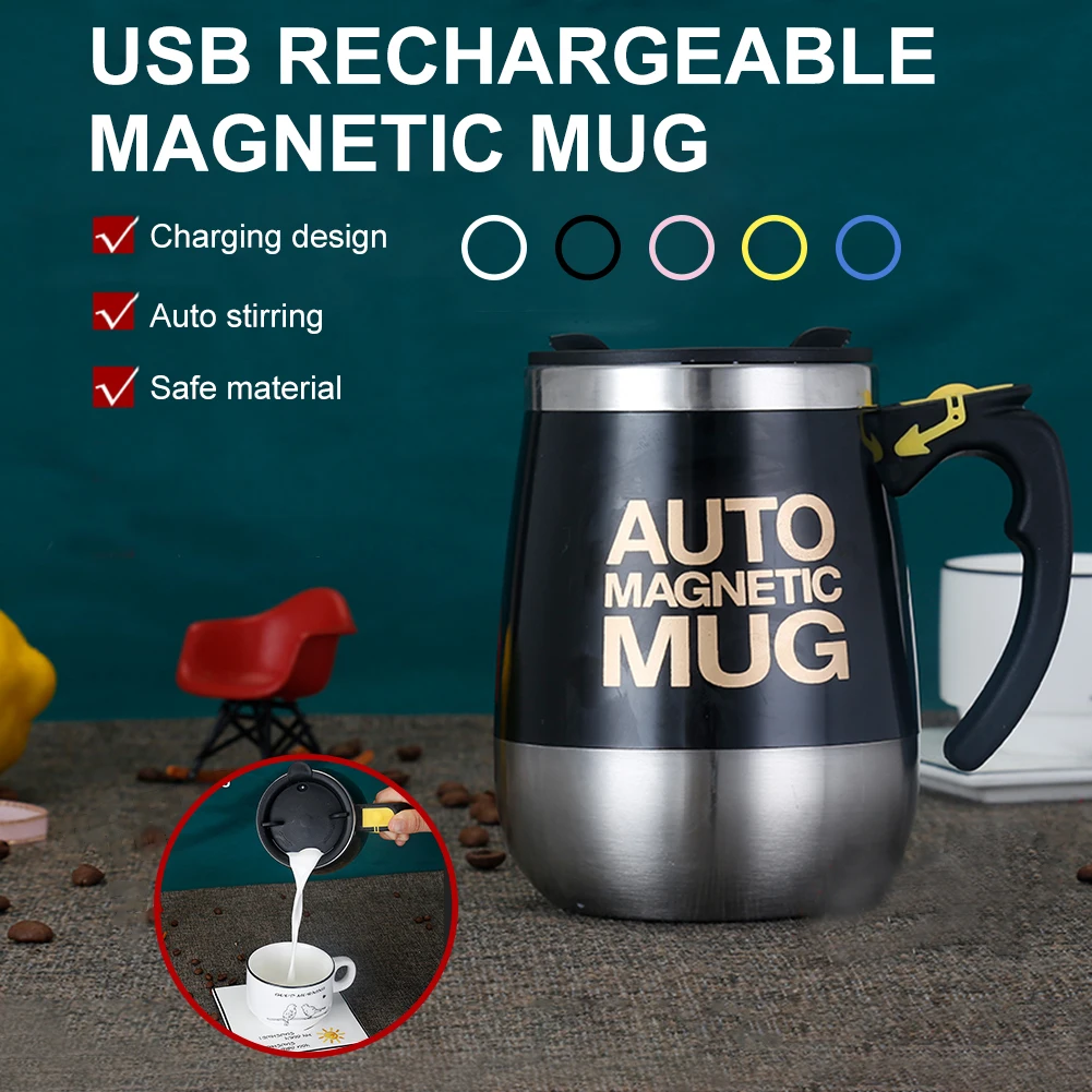 

Self Stirring Magnetic Mug Rechargeable Thermal Cups Auto Magnetic Mixing Cup Coffee Milk Hot Chocolate Mixer Cup Water Bottle
