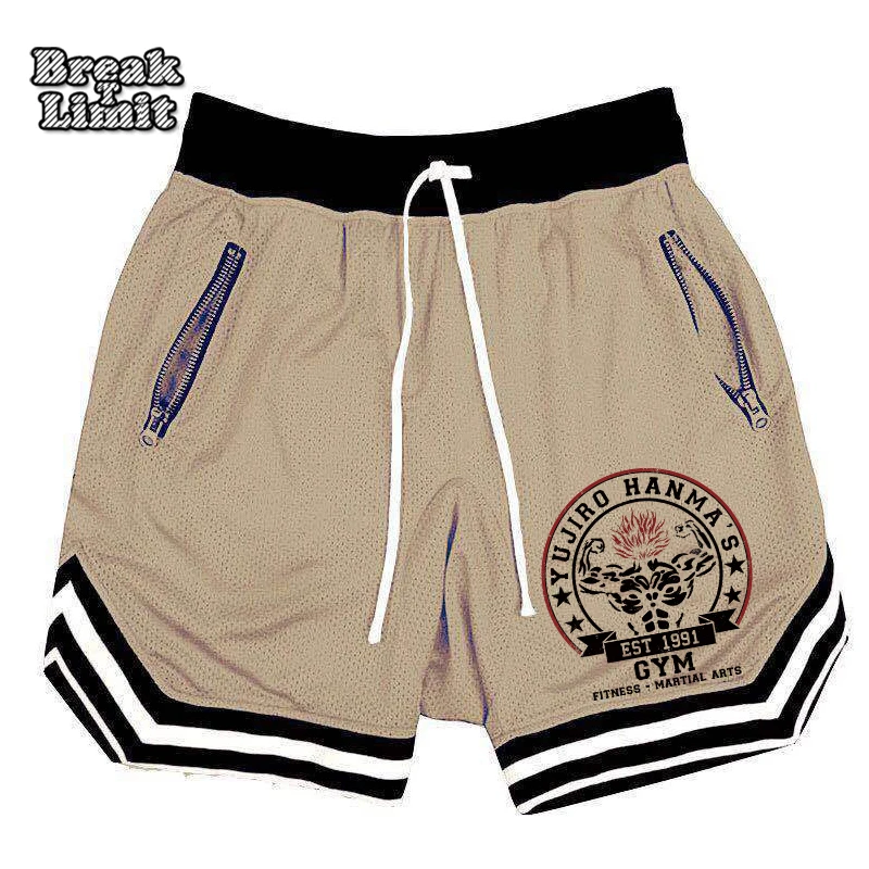 

Шорты мужские для спортзала, аниме баскетбольные штаны для фитнеса, с узором, пляжные повседневные быстросохнущие для повседневного использования, для спортивного зала, бега, тренировок