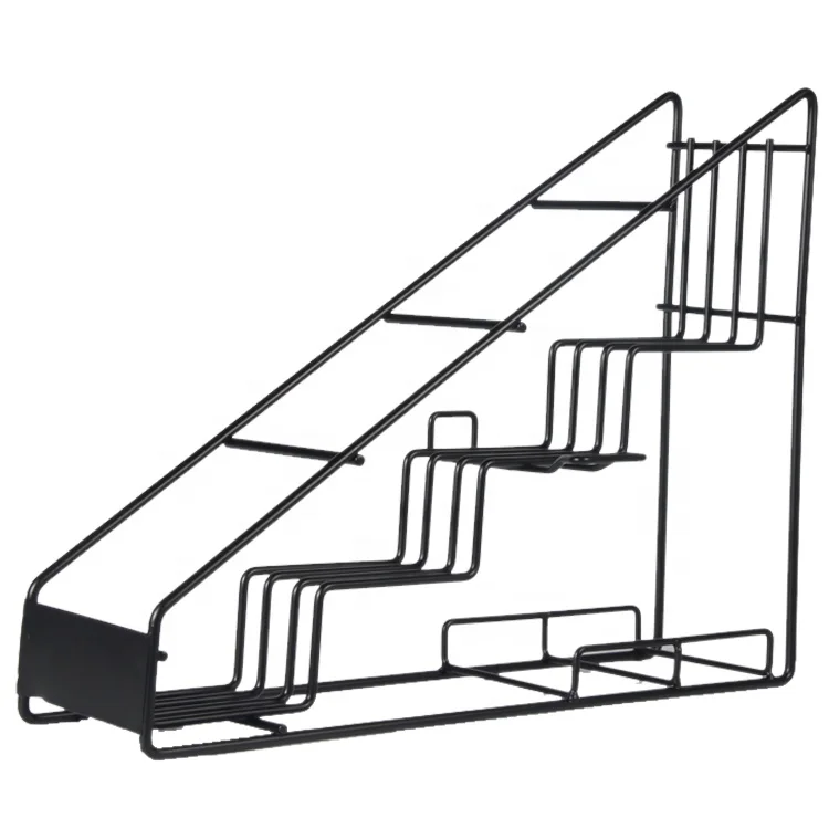 

Прочный Четырехслойный Многофункциональный демонстрационный стеллаж для стеклянных бутылок, металлический стеллаж для хранения сиропа ...