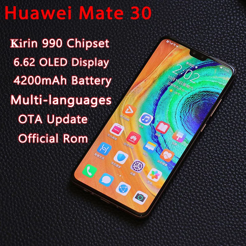 

Original Huawei Mate 30 5G Kirin 9.940 million ultra sensitive Leica imaging dual super fast charging 4200mAh NFC Dual SIM phone