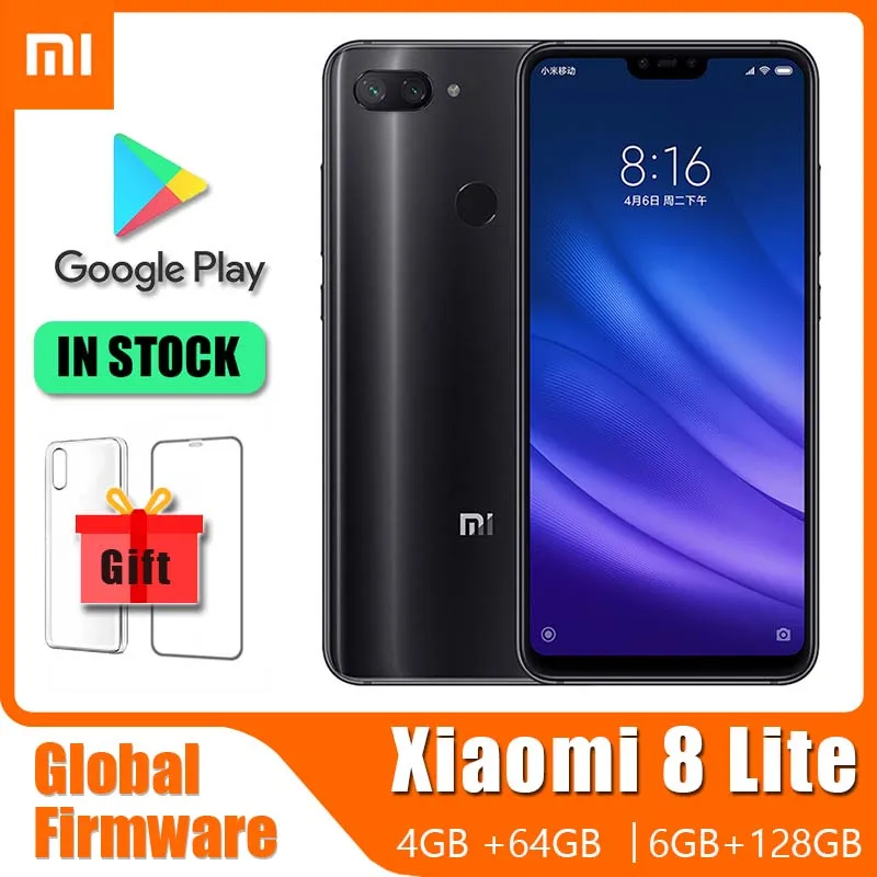 Смартфон Xiaomi 8 lite сотовый телефон 64 Гб/128 ГБ аккумулятор 3350 мАч глобальная