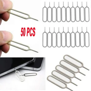 50Pcs Eject Sim Card Tray Open Pin Needle Key Tool Sim Card Tray Pin Eject Tool Universal Cell Phone