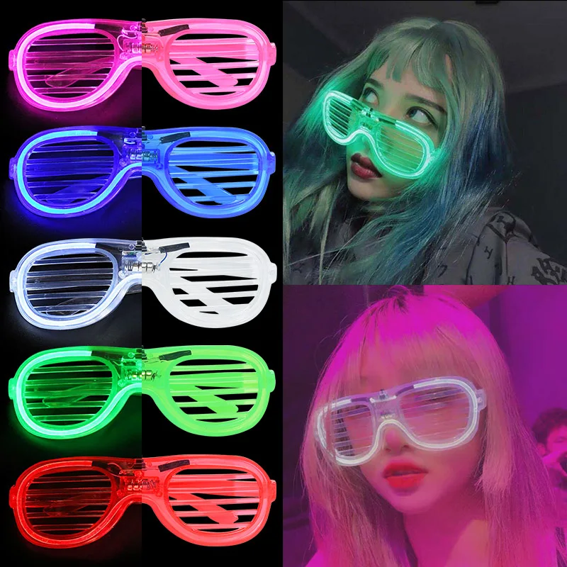 

1pcs Blinds Luminous Glasses Creative Party Novelty LED Glasses Carnival Night Activities Decoration Neon Light Accessories