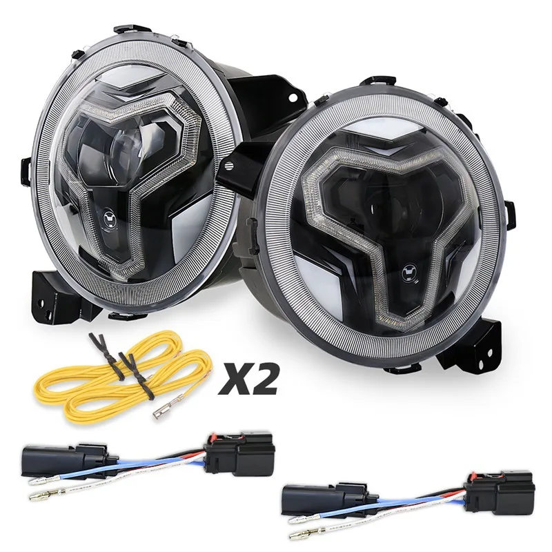 

Галогенные и ксеноновые фары для нового JL Wrangler, Модифицированная лампа в сборе, Greeter Angel Eye с 9-дюймовыми фарами