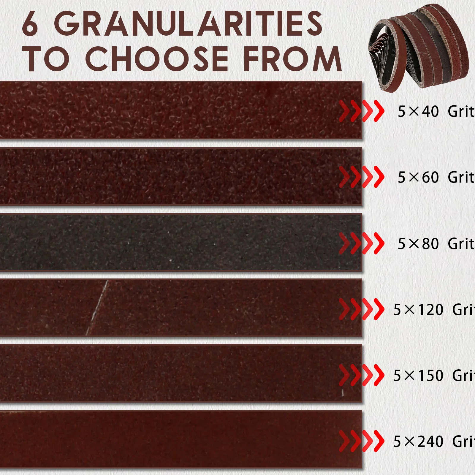 60 шт. шлифовальные ленты Зернистость 40/60/80/120/150/240