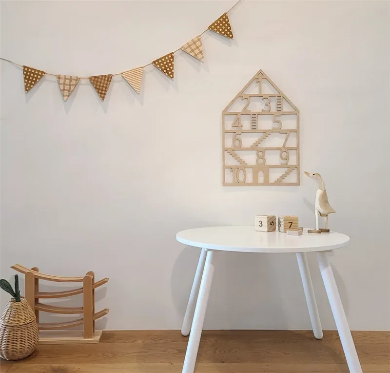 

Корейский стиль, простой висячий флаг из массива дерева, Натяжной флаг, платье на день рождения, настенный реквизит для фотосъемки, деревянные изделия для малышей