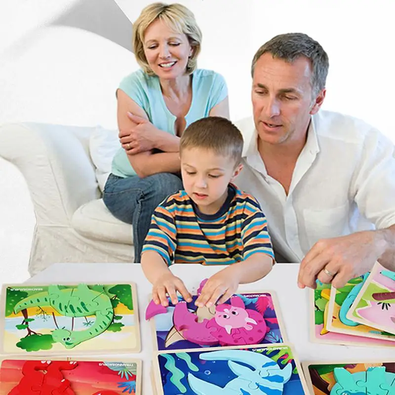 

Wooden 3D Clasp Dinosaur Puzzle - The Perfect Educational Toy for 3-6 Years Old Kids