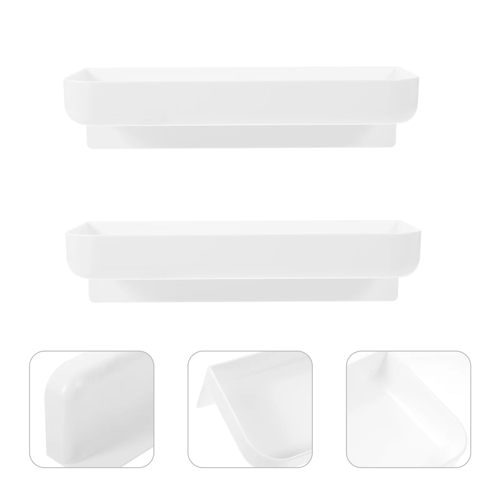 

Wall Shelves Rack Shelf Shower Floating Storage Bathroom Kitchen Toilet Organizer White Mounted Holder Hanging Adhesive Hooks