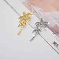 fashionable titanium steel coconut tree brooch new youth high end color preserving all match brooch popular clothing
