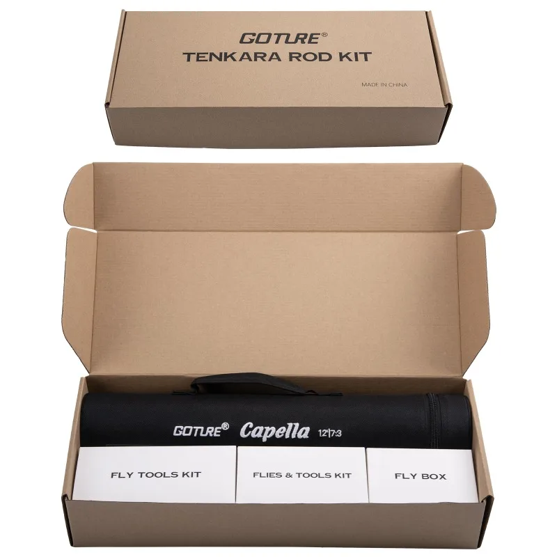 Goture Tenkara 12FT Fly Fishing Rod Combo с рыбными крючками Mainline мушки приманки набор трубок сумка