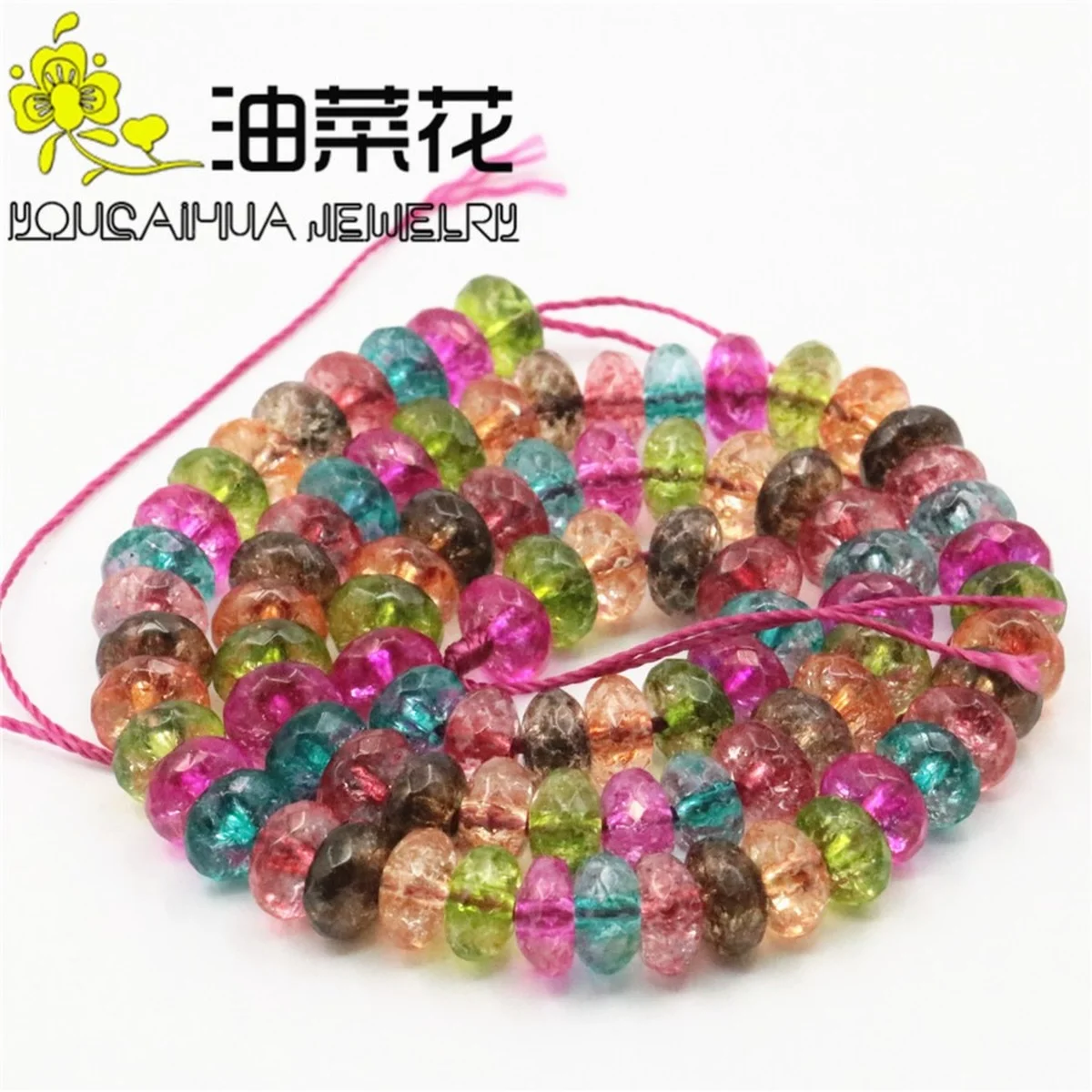 

5x8mm Multicolor Tourmaline Faceted Loose Beads Fashion DIY Jewelry Necklace for Women Semi-Precious Natural Stone Jasper Jade