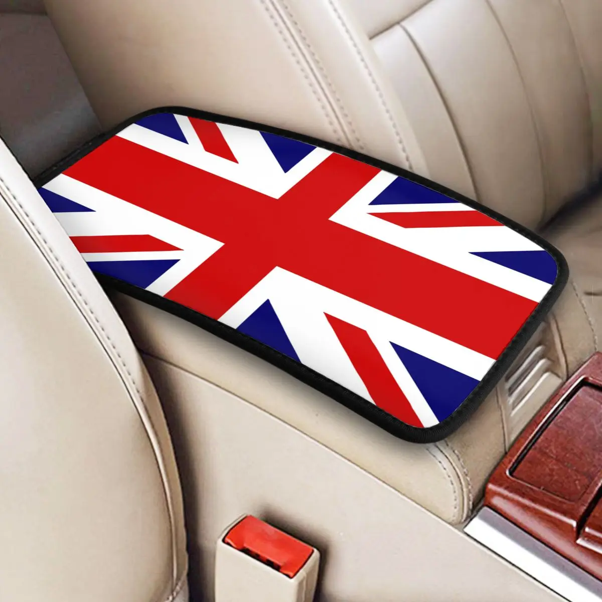 

British Flag Union Jack Center Console Cushion Pad for Cars UK Flag Great Britain United Kingdom Accessories Armrest Cover Mat