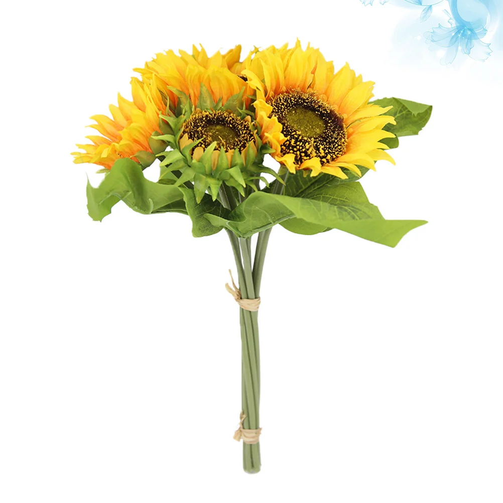 

1PC Beautiful Creative Premium Fake Flower Sunflower Bouquet for Desk Home Wedding Decoration