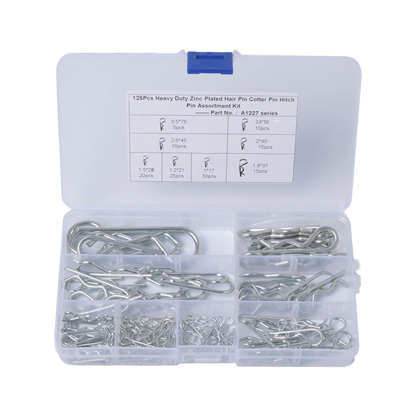 

R Clips Spring Spring Electrical Equipment 125Pcs Antirust Assortment Carbon Steel Galvanized Spring Connector
