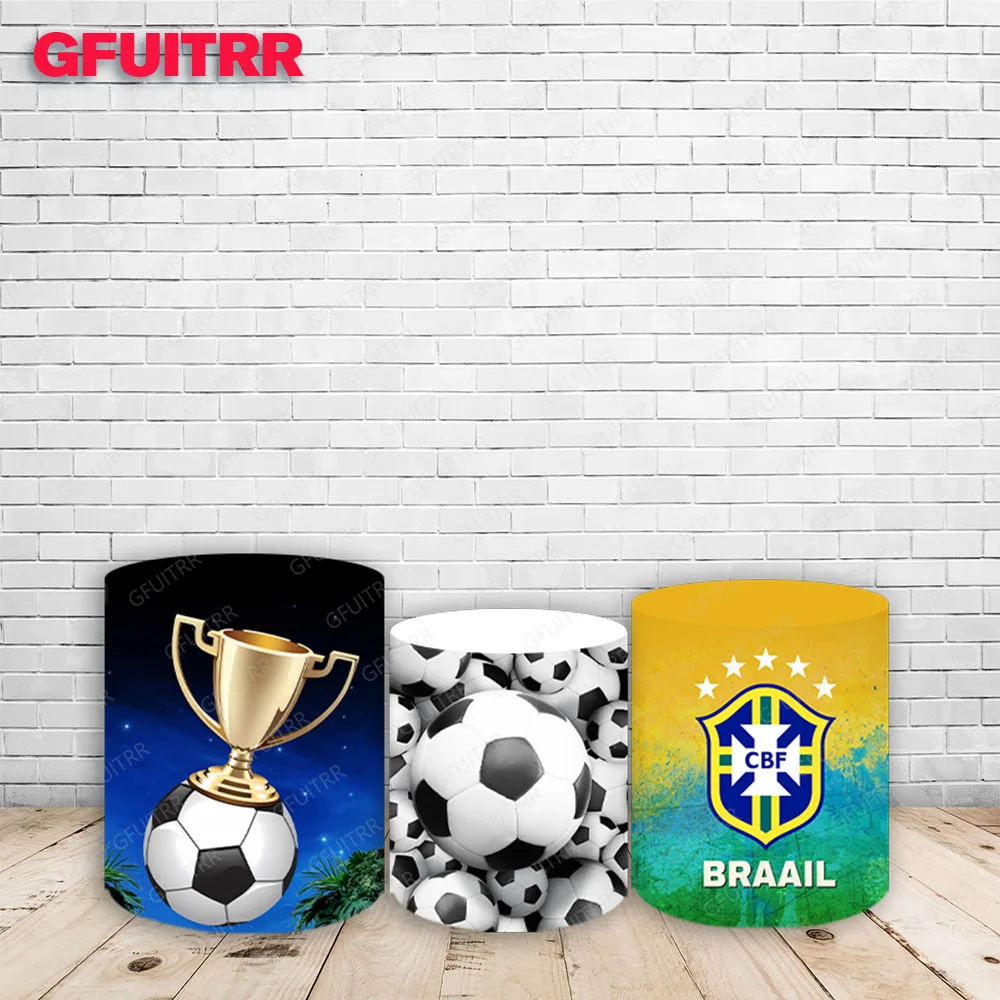 Круглый фон для фотосъемки с изображением футбольного мяча Бразилии детского