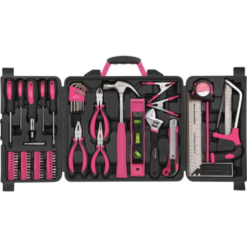 

DT0204P 71-Piece Household Tool Kit, Pink Hand Tool Sets Home,Bicycle,Car Repair Tool Kit Set Mechanical Tools Box