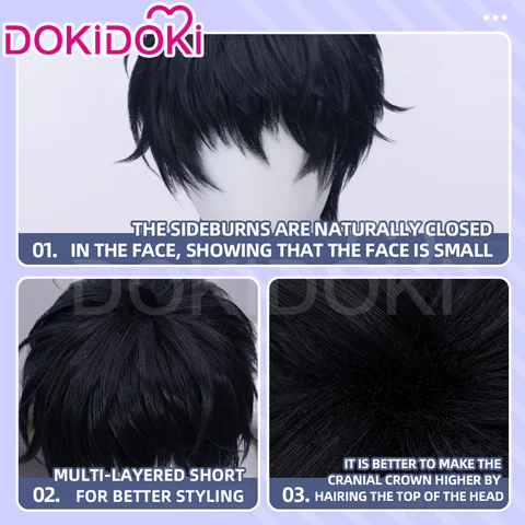 Yeon Skylar Baek Cirrus Парик Аниме Lost In The Cloud DokiDoki Мужская пара 32 см Короткие волосы Косплей Бесплатная шапочка для парика