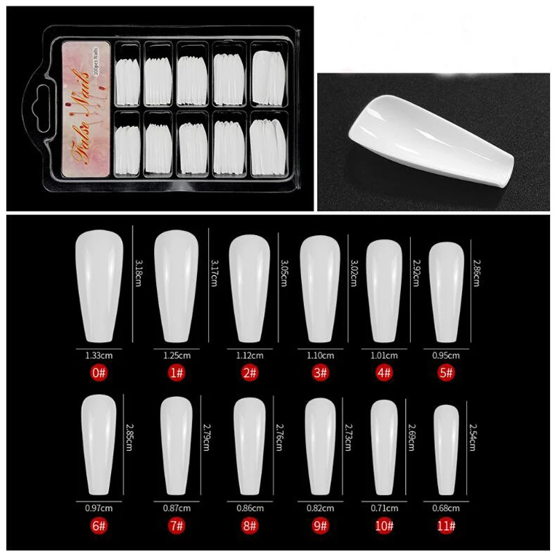 100 шт. длинные накладные ногти ярких цветов полное покрытие набор патчей сделай