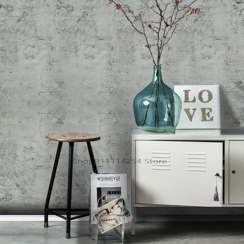 

Self-adhesive Wallpaper Solid Color Gray Wallpaper Nordic Industrial Wind Wall Stickers Bedroom Decor Living Room Contact Paper