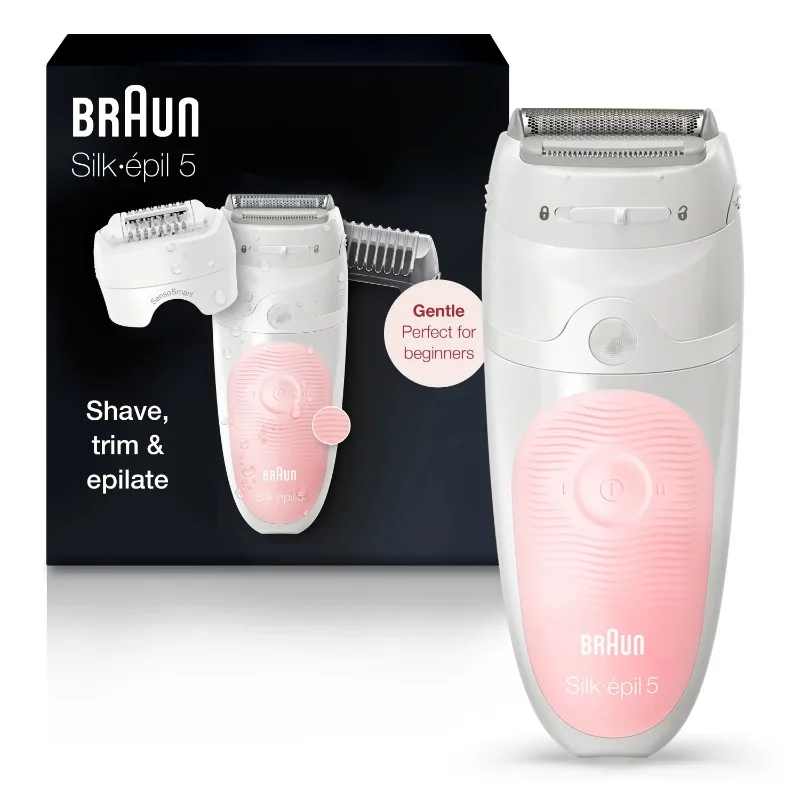 

DUTRIEUX home use beauty Braun Epilator for Women for Gentle Hair Removal, White/Pink