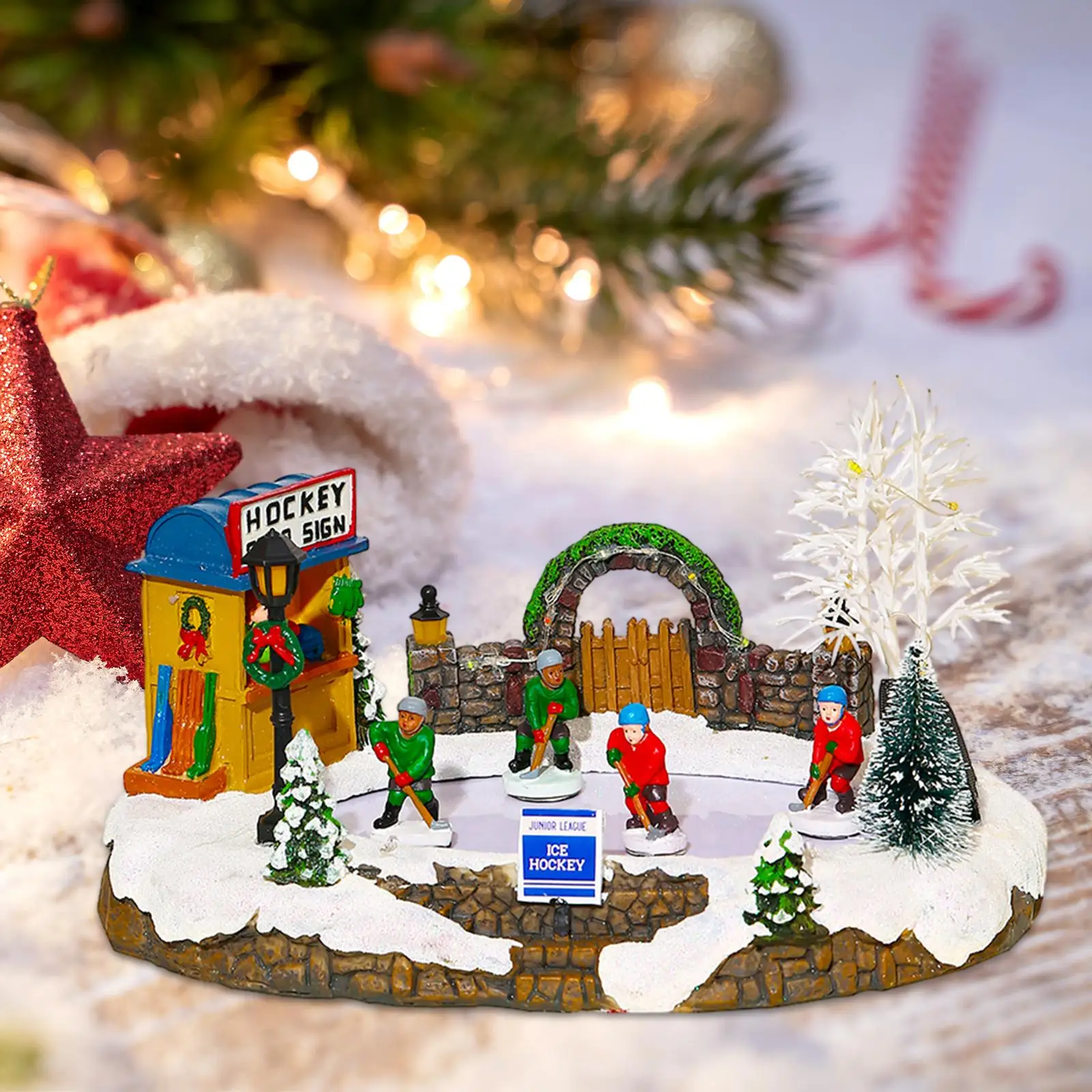 

Настольный хоккей с подсветкой в виде деревни