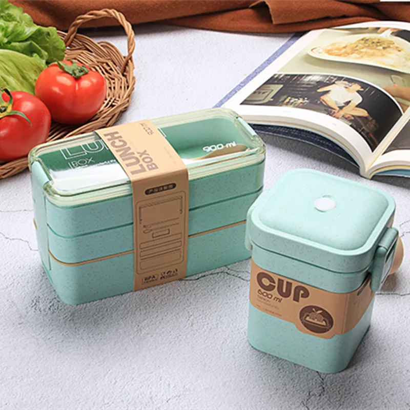 

900ml Food Container for Food Bento Box Japanese Thermal Snack Lunch Box for Kids with Compartment Leakproof Lunchbox Dinnerware