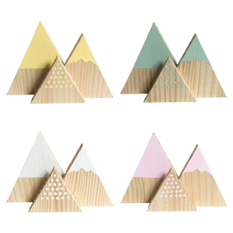 

3 шт., деревянные треугольные настольные украшения