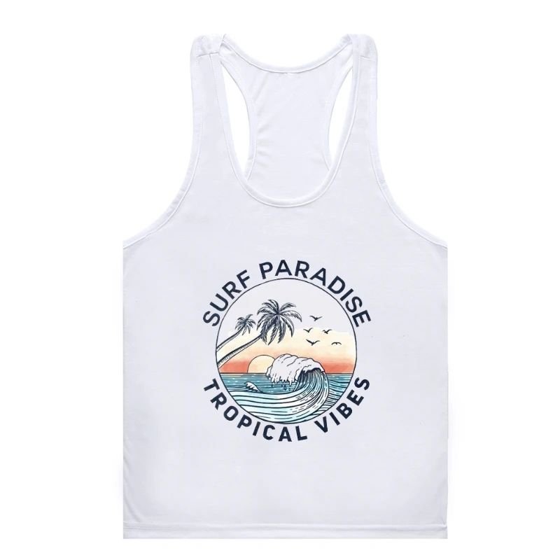 Женская волнистая пляжная Новая праздничная Мода 2022, мультяшная майка, мужская летняя майка с принтом для тренажерного зала, футболка для тренажерного зала, мужской женский Графический тренажерный зал clo