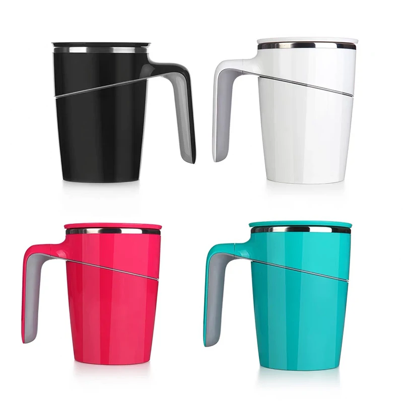 

Not Pouring Cup Coffee Innovation Magic Sucker Splash Proof Nonslip ABS Double Insulation 304 Stainless Anti-fall Mugs Non-slip