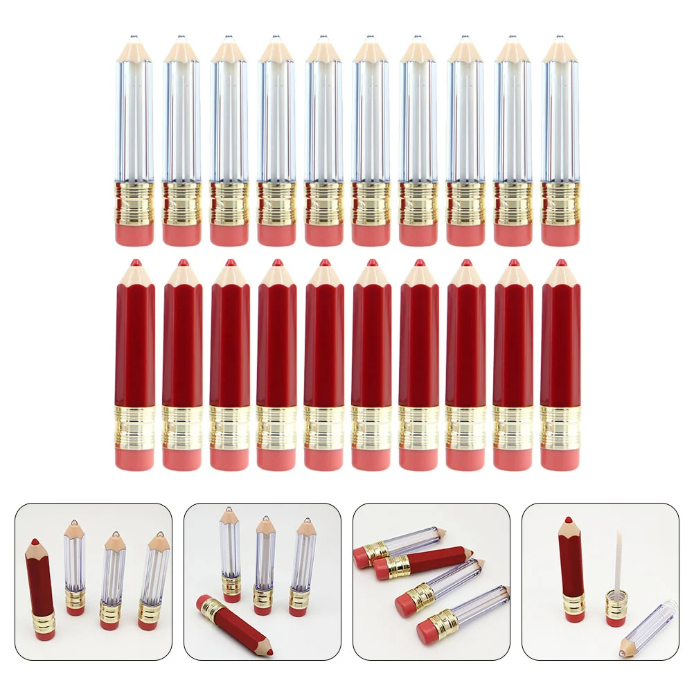 

20pcs Lip Tubes Lip Gloss Tubes with Lip Brush Empty Refillable Lip Balm Bottles Container Jars DIY Sample Tube for Lipstick