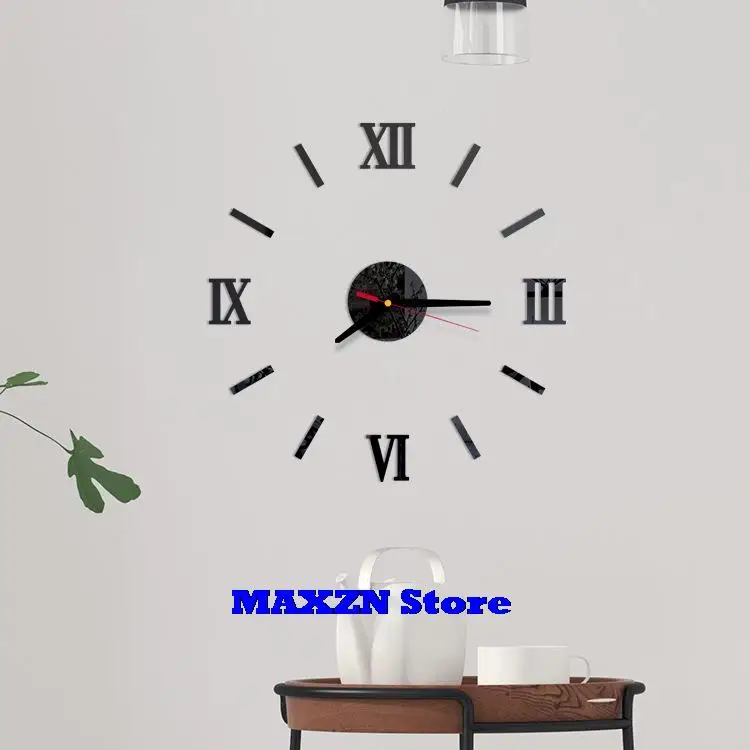 

Креативные акриловые настенные часы «сделай сам», зеркальные беззвучные часы с римскими цифрами, настенные наклейки