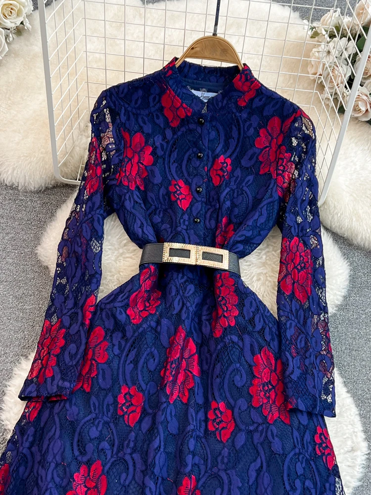 Элегантное кружевное платье женское демисезонное облегающее платье-трапеция с