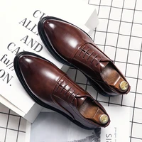 men business leather shoes casual dressl round flat heel british style microfiber casual solid color classic fashion the new