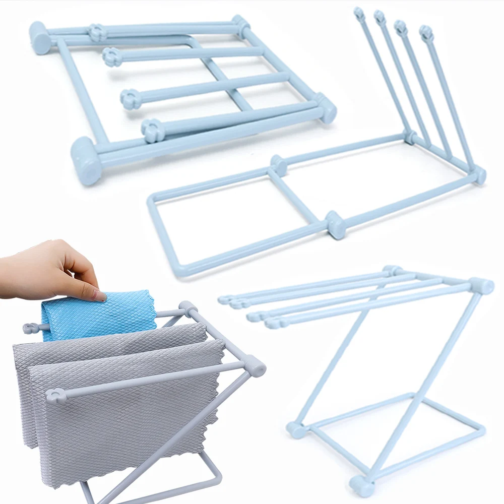 

Movable Towel Rack Foldable Towel Organizer Shelf Multifunction Storage Hanging Holder for Kitchen Bathroom Storage Accessories