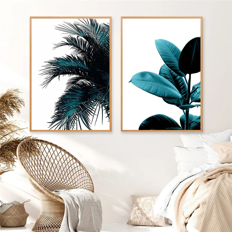 

Tropical Plant Plantain Leaves Canvas Painting Print Palm Tree Leaf Poster Wall Art Living Room Decoration Home Decor Picture