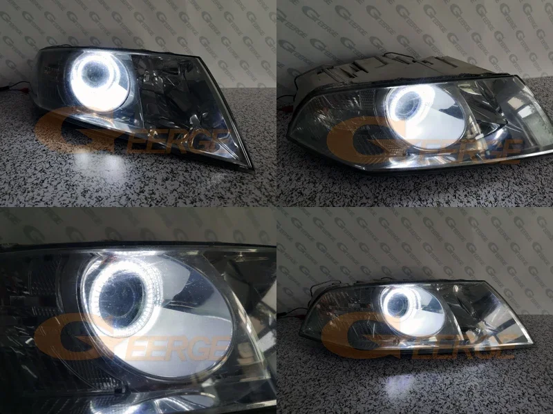 Фото Для SKODA OCTAVIA MK2 2004 2005 2006 2007 2008, дневной свет, отличный ультра яркий SMD светодиодный комплект с ангельскими глазами, кольца Halo №5