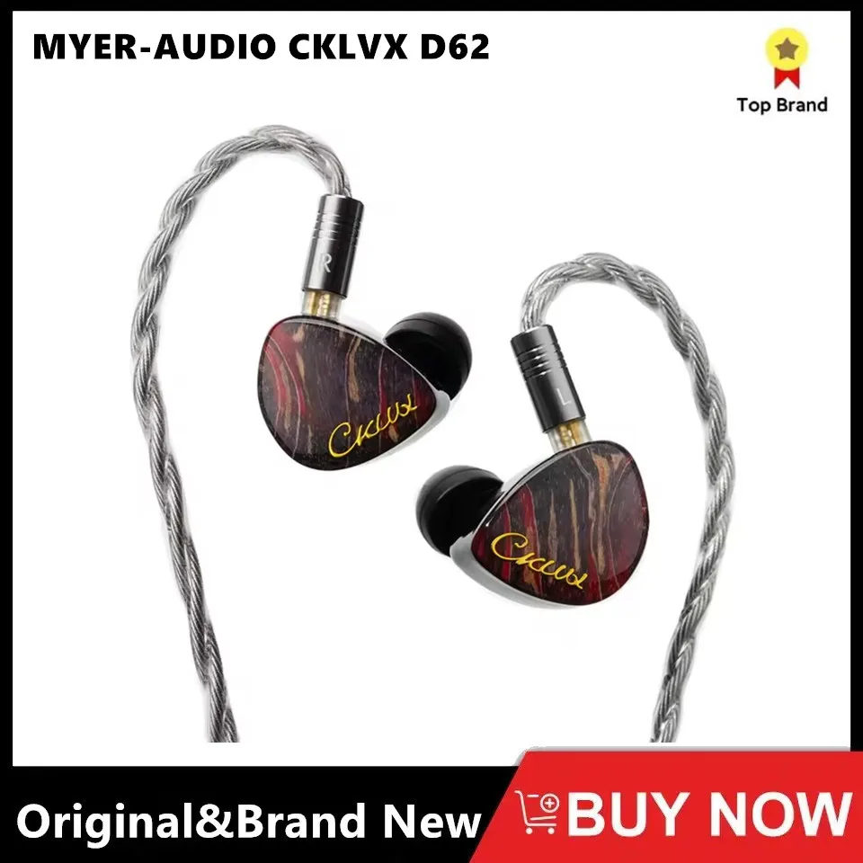 Фото MYER-AUDIO CKLVX D62 2DD + 6BA Гибридные драйверы Наушники-вкладыши со сменным L-образным кабелем 3,5 мм + 4,4 мм №1