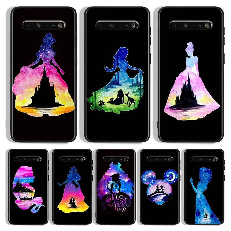 

Disney Silhouette Princess Phone Case For LG K 92 71 51S 42 30 22 20 50S 40S Q60 V 60 50S 40 35 30 G8X G8S ThinQ Black Cover