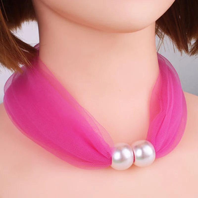 

Маленький женский нагрудник с жемчугом, женский шейный рукав, шелковый шарф, всесезонные серьги, шейный шарф, модный накладной воротник