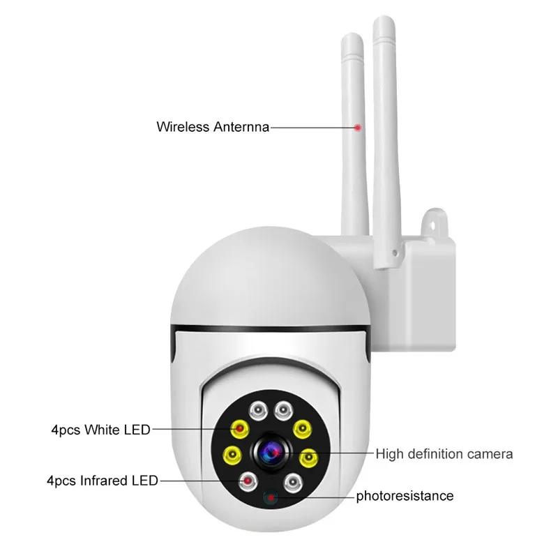 Ycc365 plus 1080P PTZ WIFI IP Camera Audio CCTV Surveillance 4X Zoom Night Full Color Wireless Waterproof H.264 Audio Security images - 6