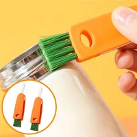 3 in 1 bottle cap brush milk bottle brush cup cover cleaning brush portable multifunctional lunch box groove cleaning brush